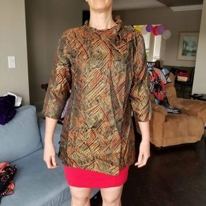 50's 60's Gold Lame Swing Coat Trapeze Coat